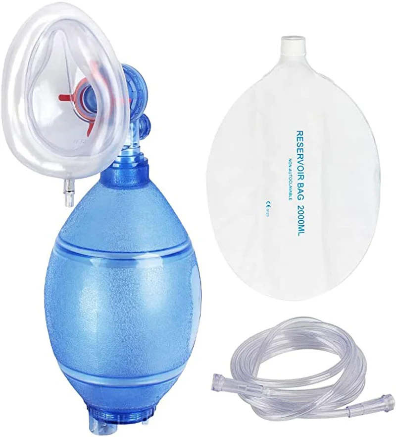 Bolsas Ambu de reanimación Manual de primeros auxilios de PVC para adultos/niños/niños, bolsa de depósito de 2000ml/1600ml, herramienta de rescate de autoayuda de emergencia