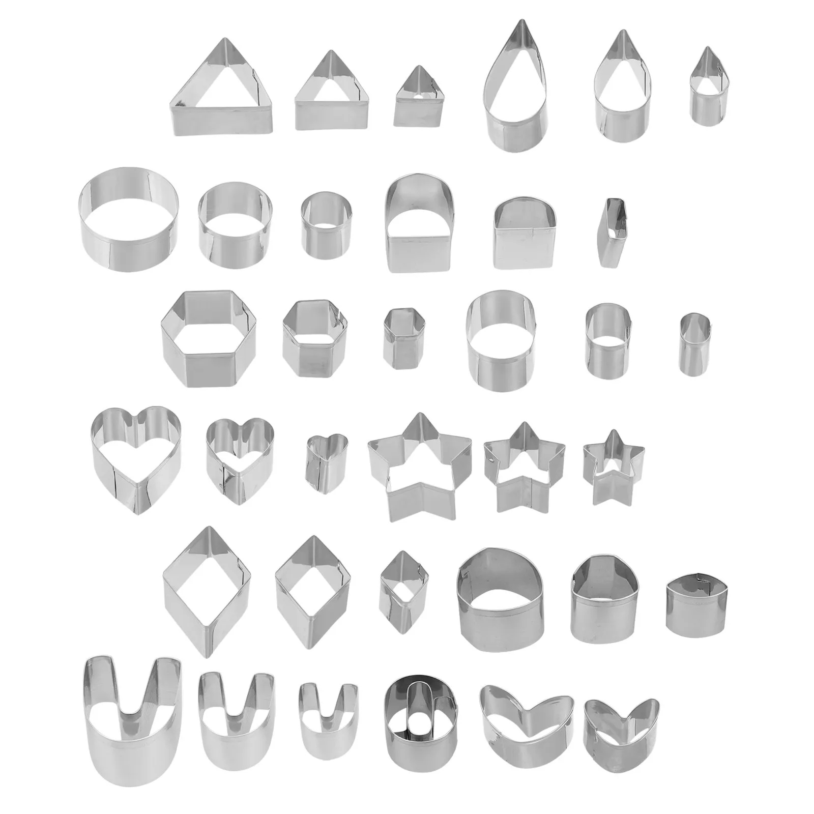 1Set Premium Stainless Steel Clay Cutters Kit for Polymer Clay Earrings Making DIY Jewelry Crafting Fondant Cake Sugar Sculpture