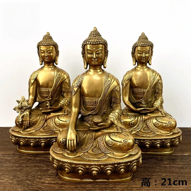 21cm Tibet Tibetan Buddhism Shakyamuni Bronze Buddha Statue