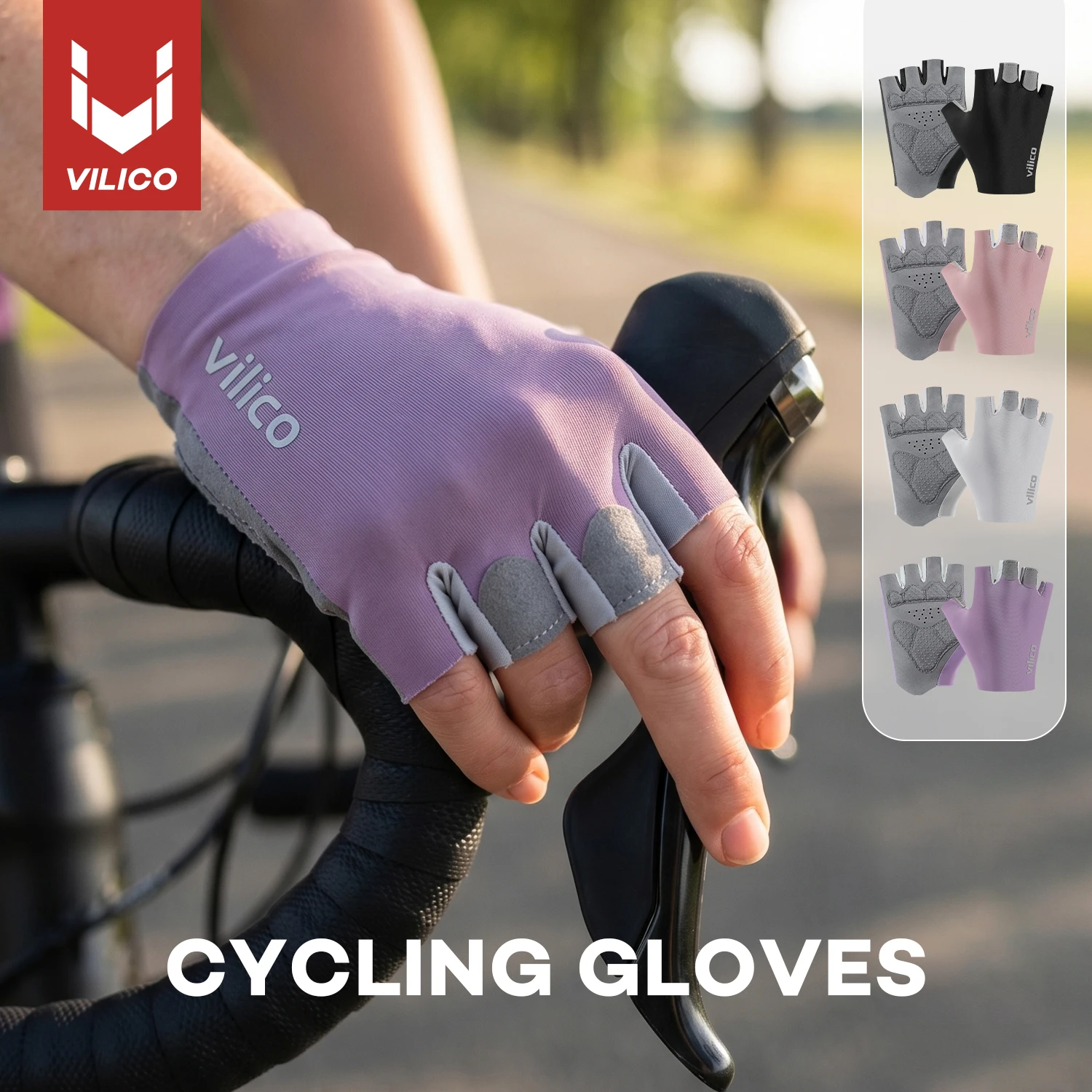 Cycling Glove Padded - VILICO Women Half Finger Cycling Gloves