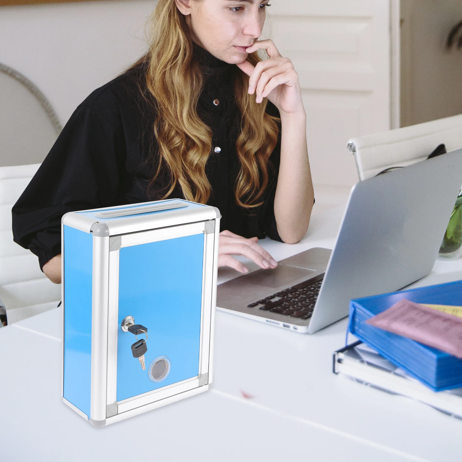 

Lockable Wall Mounted Suggestion Mailbox Aluminum Alloy Office Home Durable Lightweight Space Saving for Church