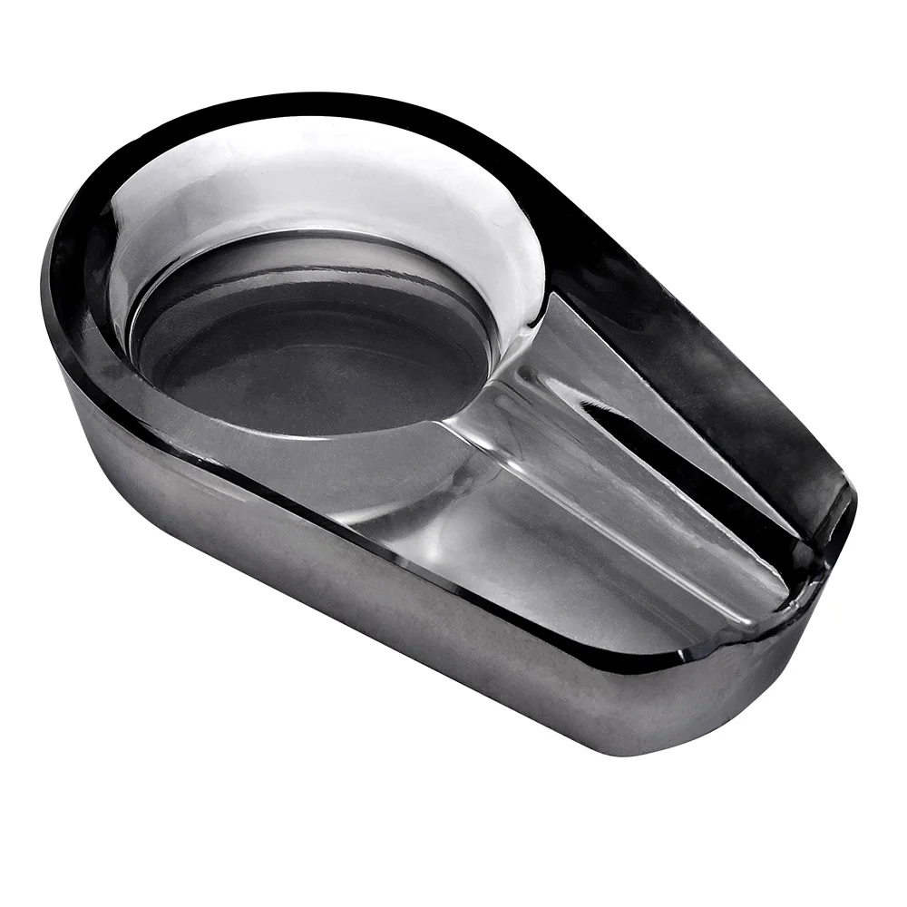 Cigar custom logo luxury fashion ashtray large diameter glass cigar tray classic design style