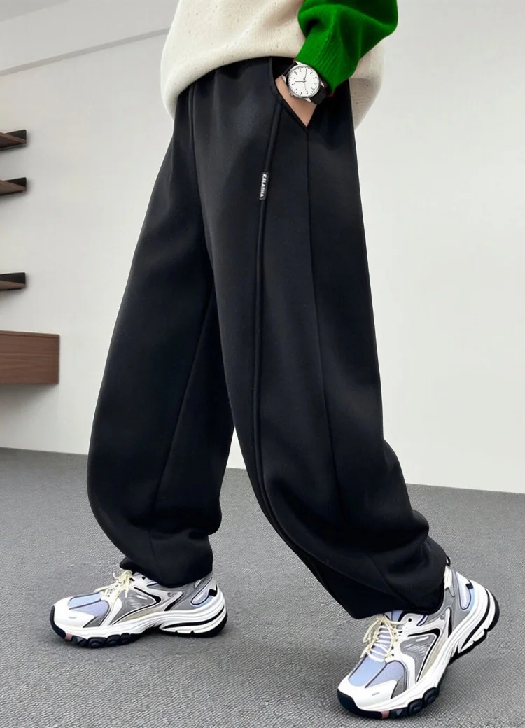 Kurze, stilvolle Kinder-Freizeithose für Frühling und Herbst, einfarbige Sport-Hose für Teenager-Jungen und -Mädchen, lässige sportliche Baumwoll-Sweatpants. – Detail 6