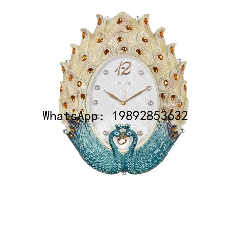 

PYJ living room creative fashion silent art luxury peacock swing wall clock