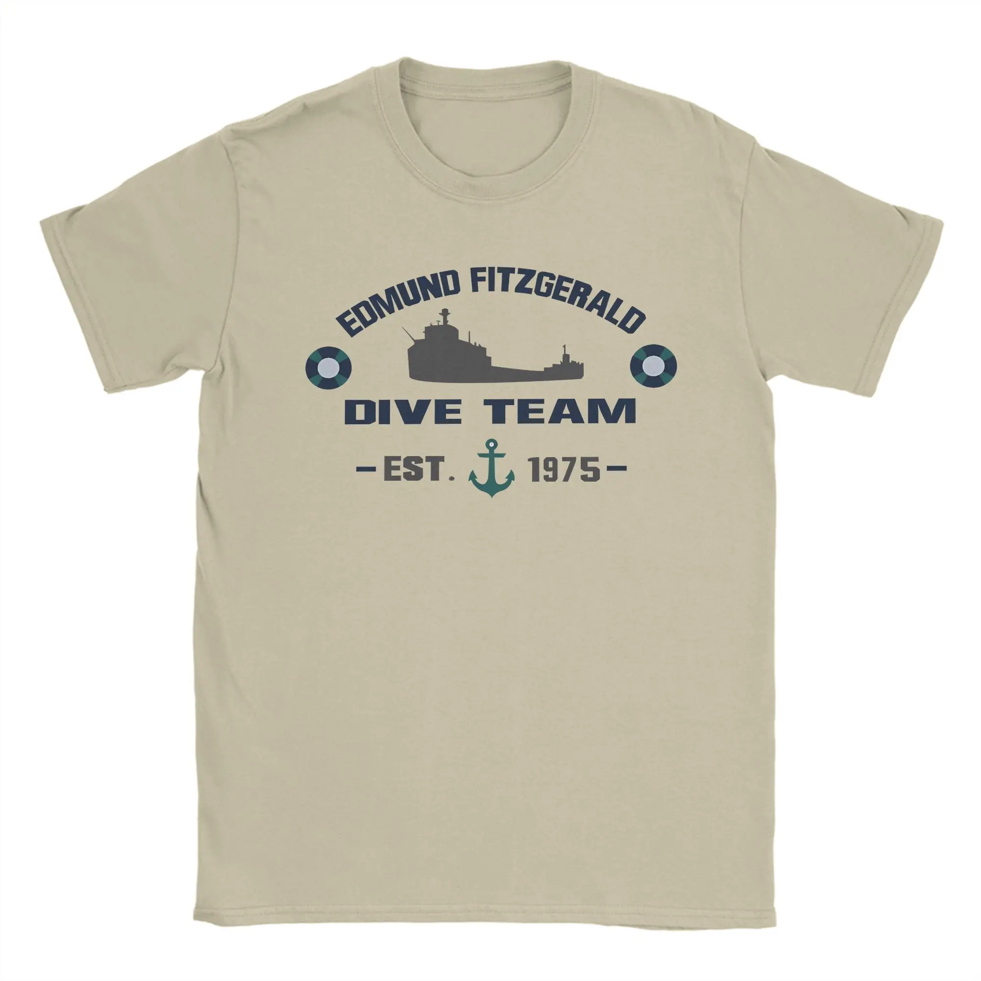 تي شيرت غير رسمي الصيف إدموند فيتزجيرالد موضة تي شيرت السفينة العظيمة القطن تي شيرت الرجال الجمالية شعار مخصص قصيرة الأكمام #1