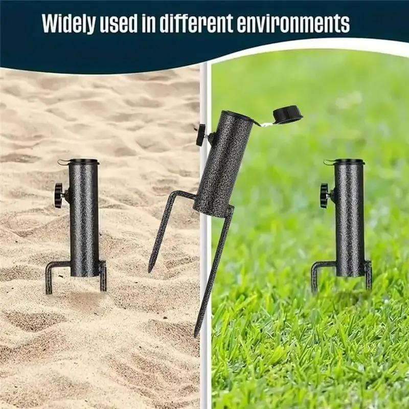 DT15 Heavy Duty Adjustable Spiral Ground Anchor Umbrella Stand Base 3 Pack Patio Umbrella Steel Anchor Holder for Outdoor