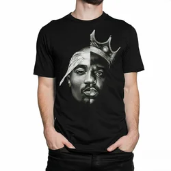 Hip Hop tee man's t-shirt The  BIG x 2Pac Combo T-Shirt Biggie Smalls And Tupac 90s Rap Tee oversized graphic summer