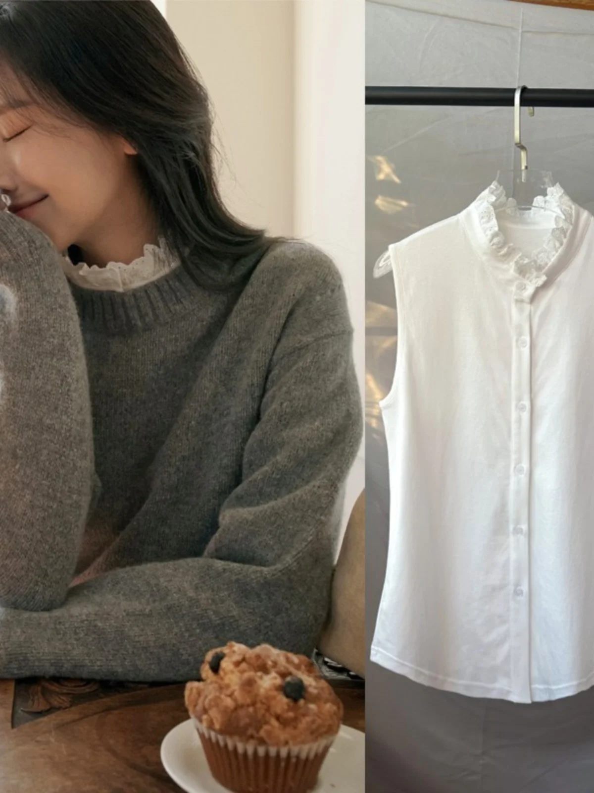 Kanten kraag bijgesneden blouse Dames Svel Base irt Inner Wear Lotus Le Collar Gelaagde irt Koreaanse Sle Loose Fit