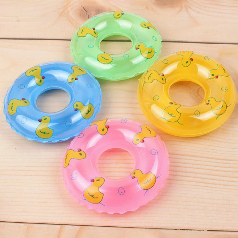 Minianillo de baño de Donas para niños, juguete de baño divertido, accesorio de piscina, flotador, juguetes para patos de goma, muñeca inflable