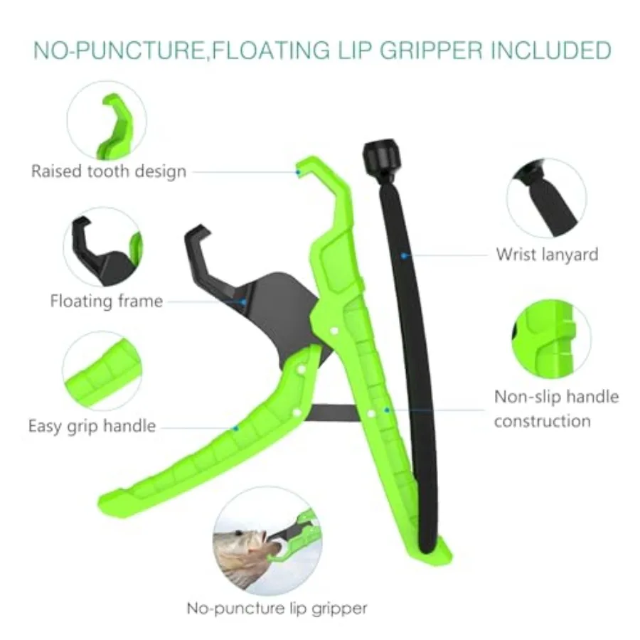 Digital Fish Scale with Lip Gripper, 110lb/50kg Waterproof Fish Scale with 38'' Built-in Tape Measure, LCD Backlit, Portable Ha