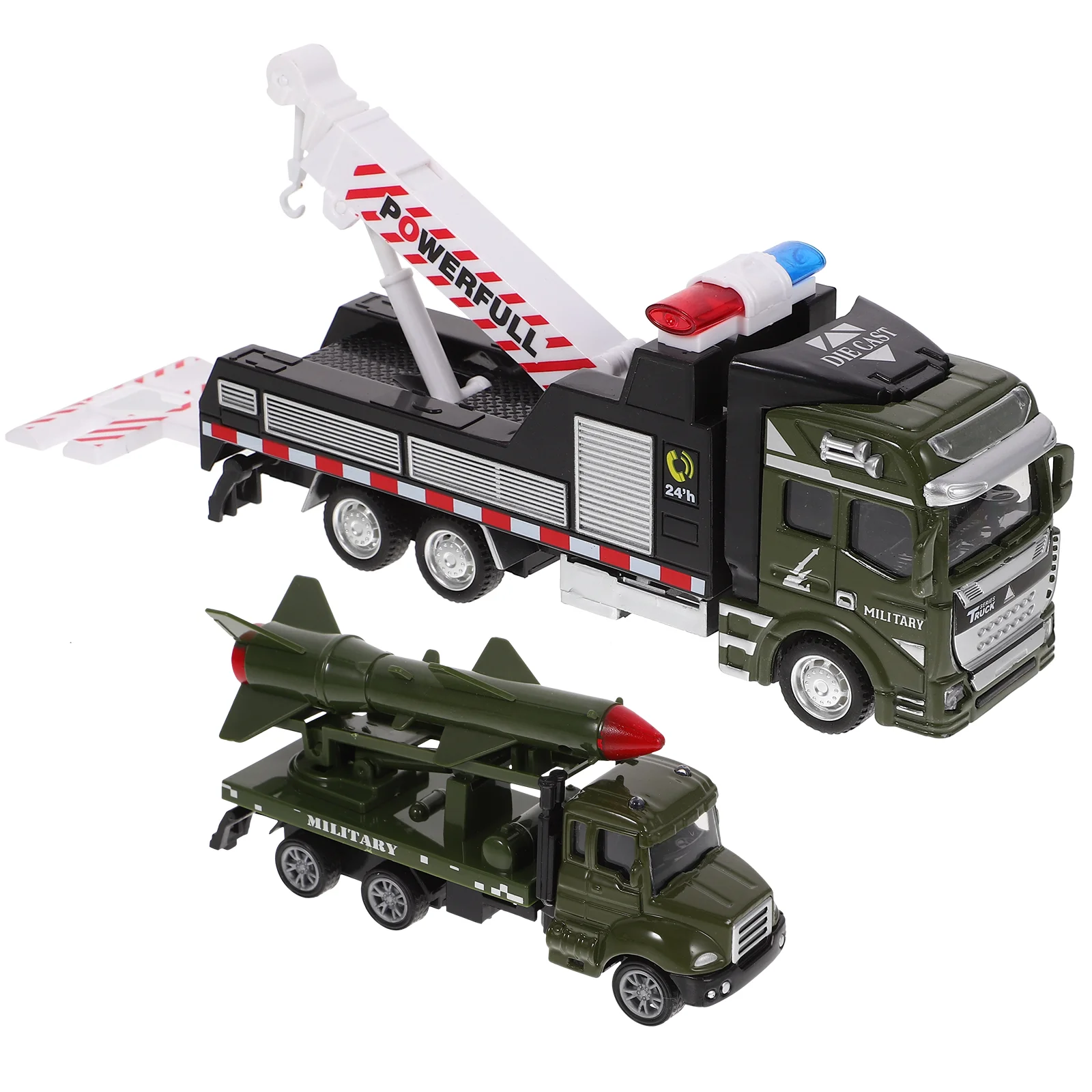 2 Pcs Children's Towing Crane Toy Cartoon Push Kids Pull Back Small Cars Alloy Inertial Vehicles Plaything Pull-back For