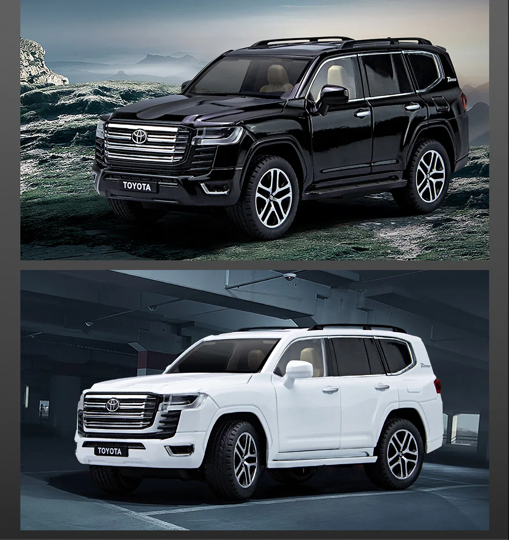 1:24 Toyota LAND CRUISER PRADO Key Control Alloy Car Model Sound and Light Pull Back Children's Toy Collectibles Birthday gift