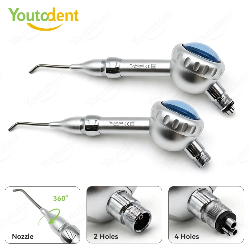 Metal Dental Air Prophy Unit Air Flow Polisher Prophy Jet 2/4 Holes Teeth Polishing Stain Removal Sandblaster Handpiece