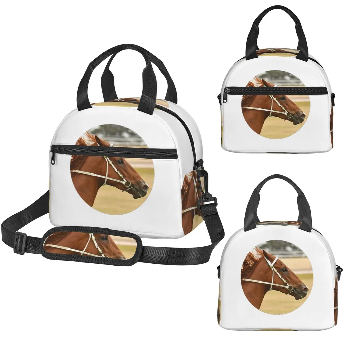 Horse Racing Action Insulated Lunch Bag for Kids School Cooler Thermal Box Tote Portable Lunch Boxes