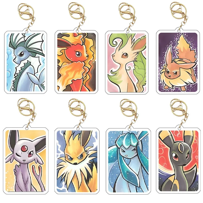 Pokemon Eeveelution Espeon Umbreon Leafeon Sylveon Eevee Jolteon Glaceon Flareon อะคริลิคโทรศัพท์มือถือกระเป๋าจี้พวงกุญแจของขวัญ