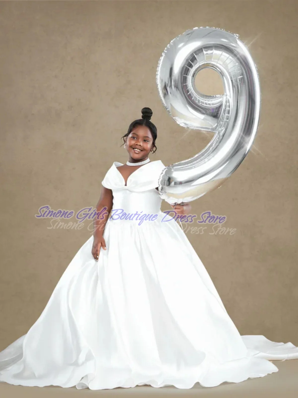 Bloemenmeisjesjurk Elegante satijnen kleine prinsessenjurk voor verjaardagsfeestje Huwelijksceremonies Formele recepties Fotoshoots