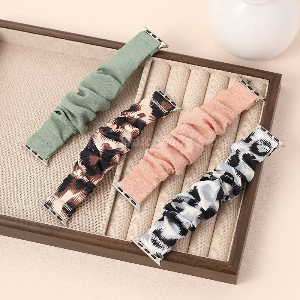 Elastisches Scrunchie-Armband für Damen für Iwatch 38 40 41 42 44 45 46 49mm für Apple Watch Series 1-11 Ultra SE Modisches Mädchen-Armband