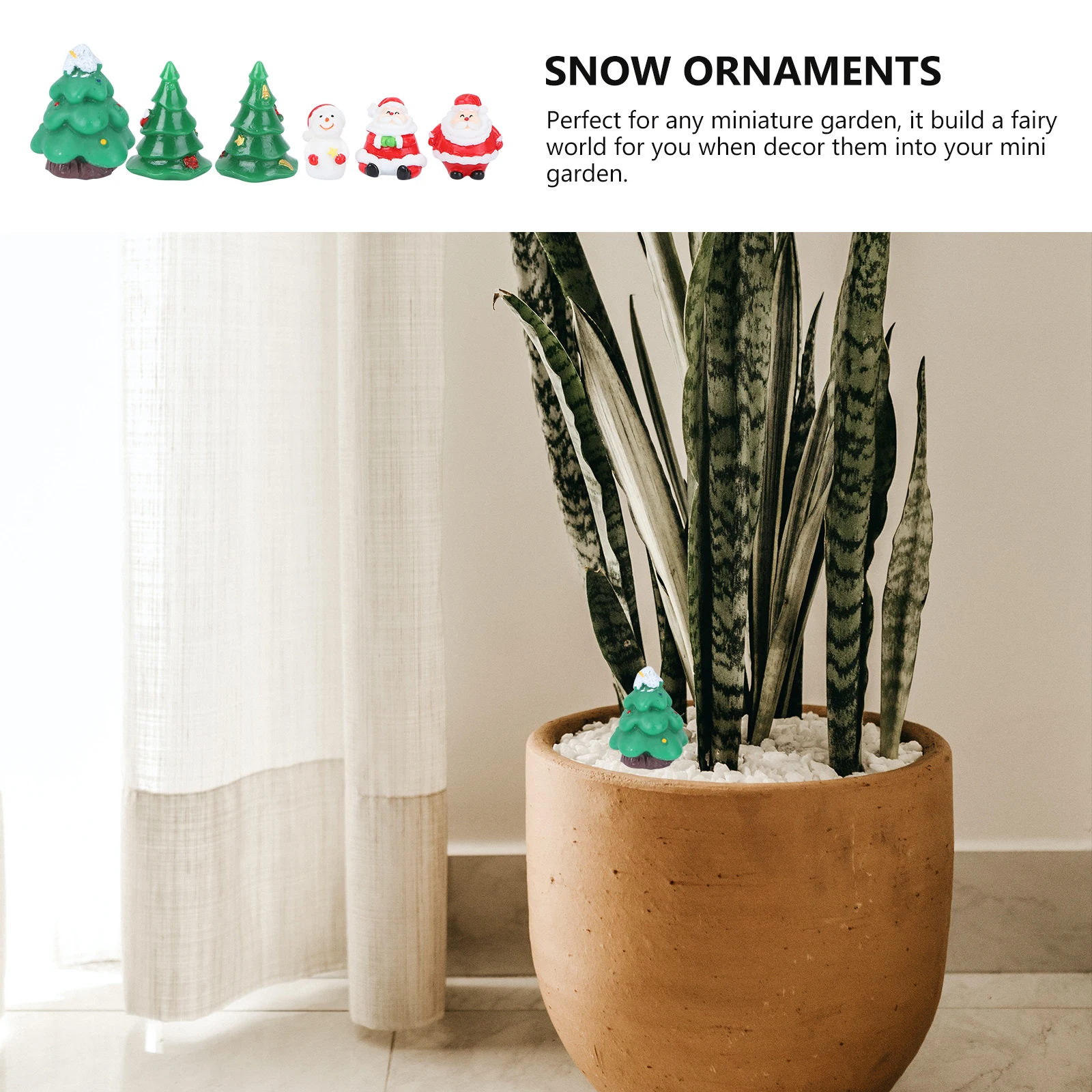 

23 pcs Christmas Resin Ornaments Miniature Landscape Accessories Decor For Mini Garden Bonsai Micro Plant Arrangement