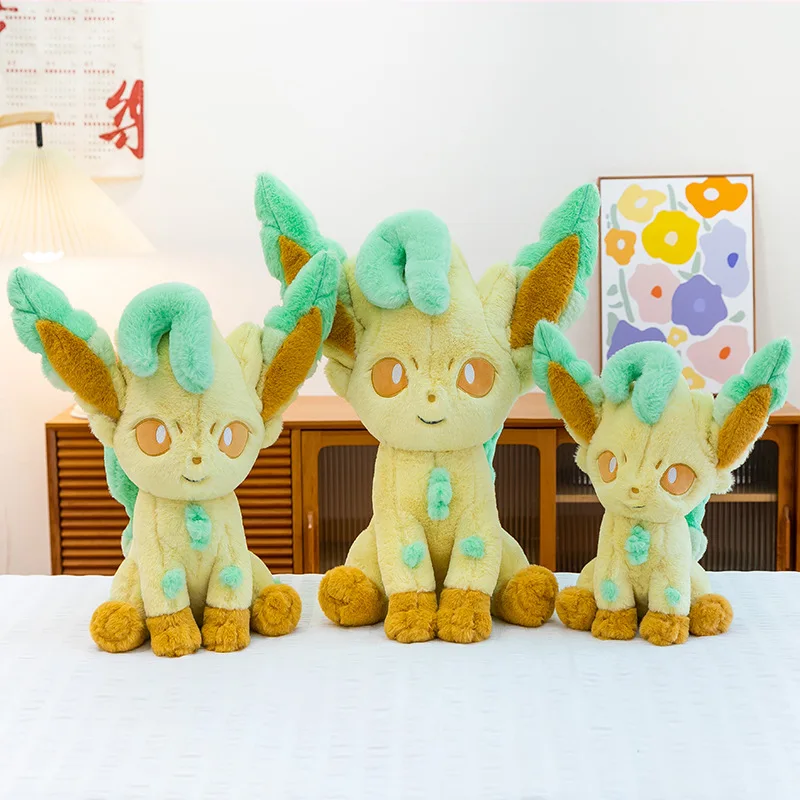 Pokemon Leafeon giocattoli di peluche 40-80 cm Kawaii cuscino cartone animato farcito regali di Natale per bambini Pokémon Anime bambole di peluche Eevee