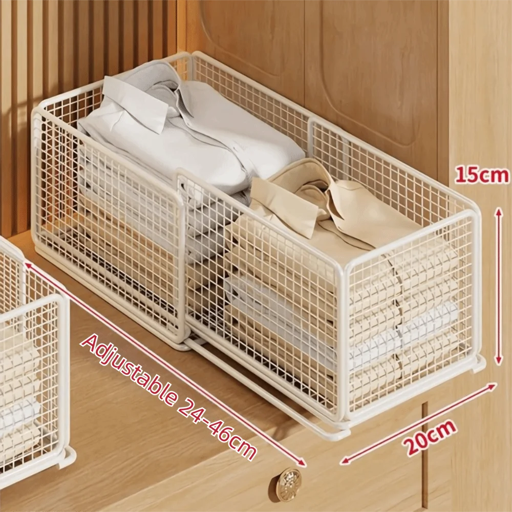 Layered Design Wardrobe Storage Rack Expandable Partitions Cabinet Wardrobe Storage Drawer Style Sorting Box Closet Storage Box