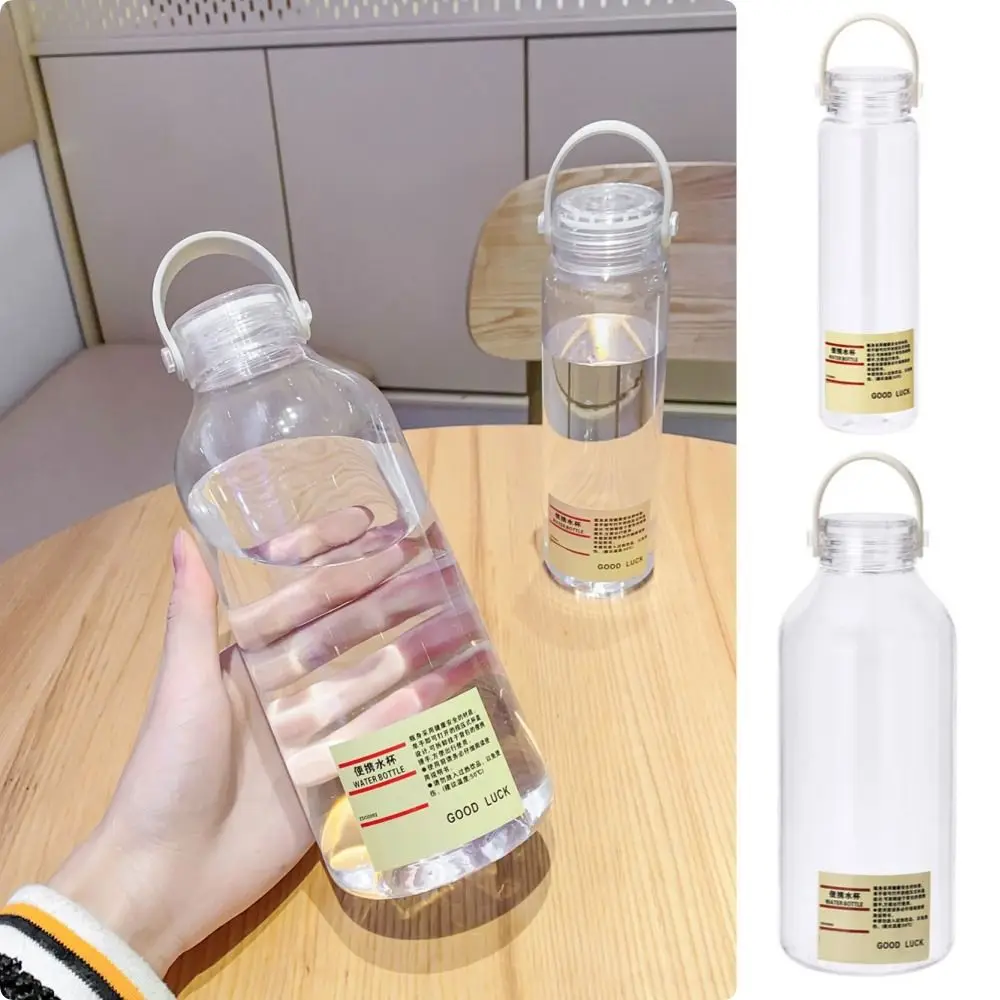 

1Pcs New Students Simple Plastic Water Cup Large Capacity with Text Sports Cup Transparent 400ML/1L Portable Cup