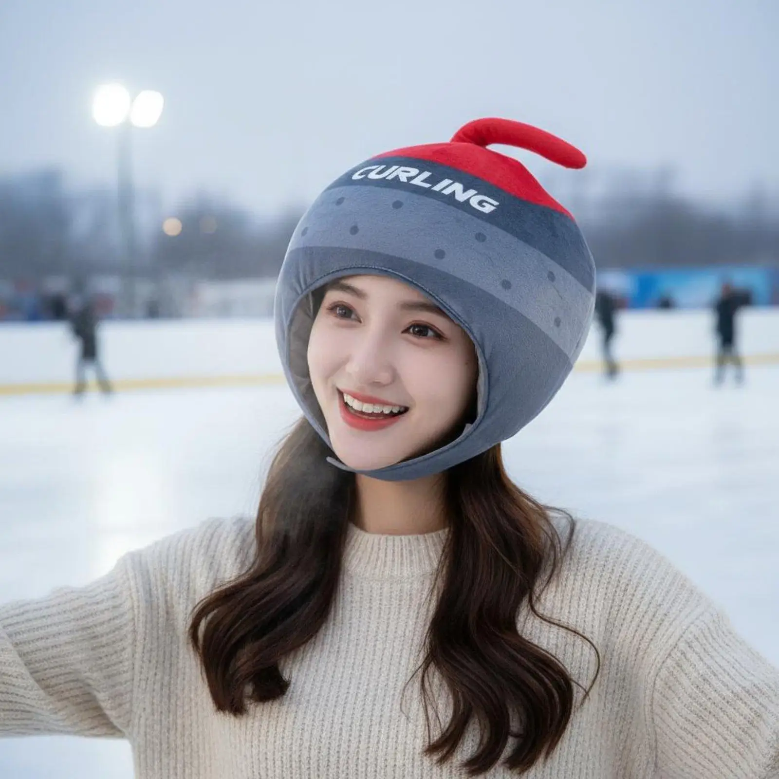 Cartoon Headgear Plush Ice Sliding Rock Hat Comfortable Novelty Cap for Photo Booth Event Party