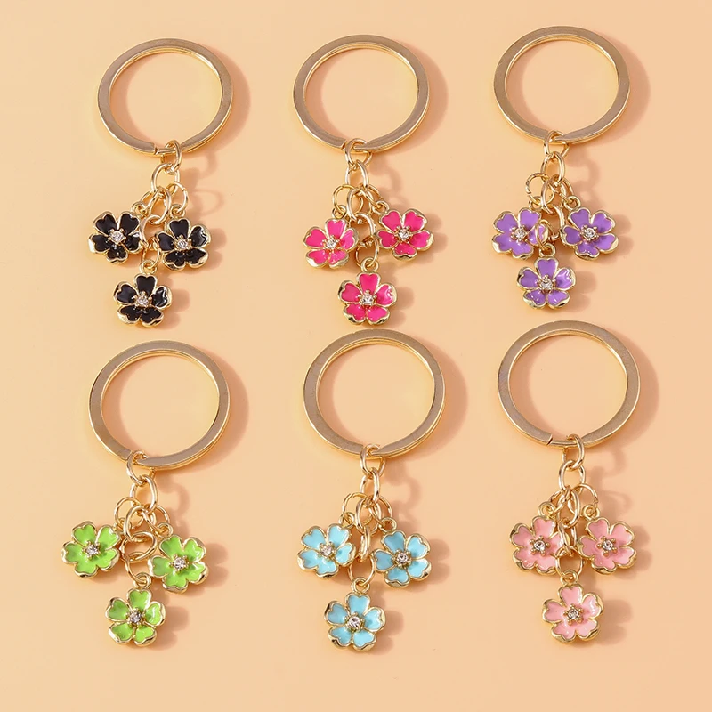 Modische Blumen-Herz-Schlüsselanhänger, Souvenir-Geschenke für Frauen und Männer, Autoschlüssel, Handtaschen- und Geldbörsenanhänger, DIY-Schmuckzubehör – Detail 6