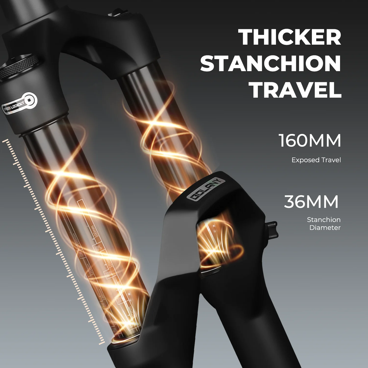 BOLANY Mountain Bike Air Front Fork 26/27.5/29 Inch 36MM 15×110MM BOOST TA AM Bicycle Suspension Fork 140MM Travel Tube Tapered