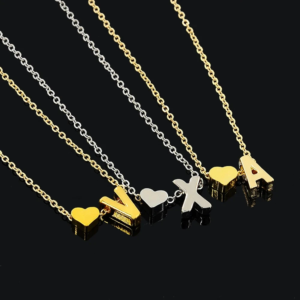 Schicke Mini-Herz-Halskette, zarte Gold- und Silberkette mit personalisiertem Buchstaben- oder Namensanhänger für Damen, eleganter Choker-Schmuck, ideales Geschenk – Detail 8