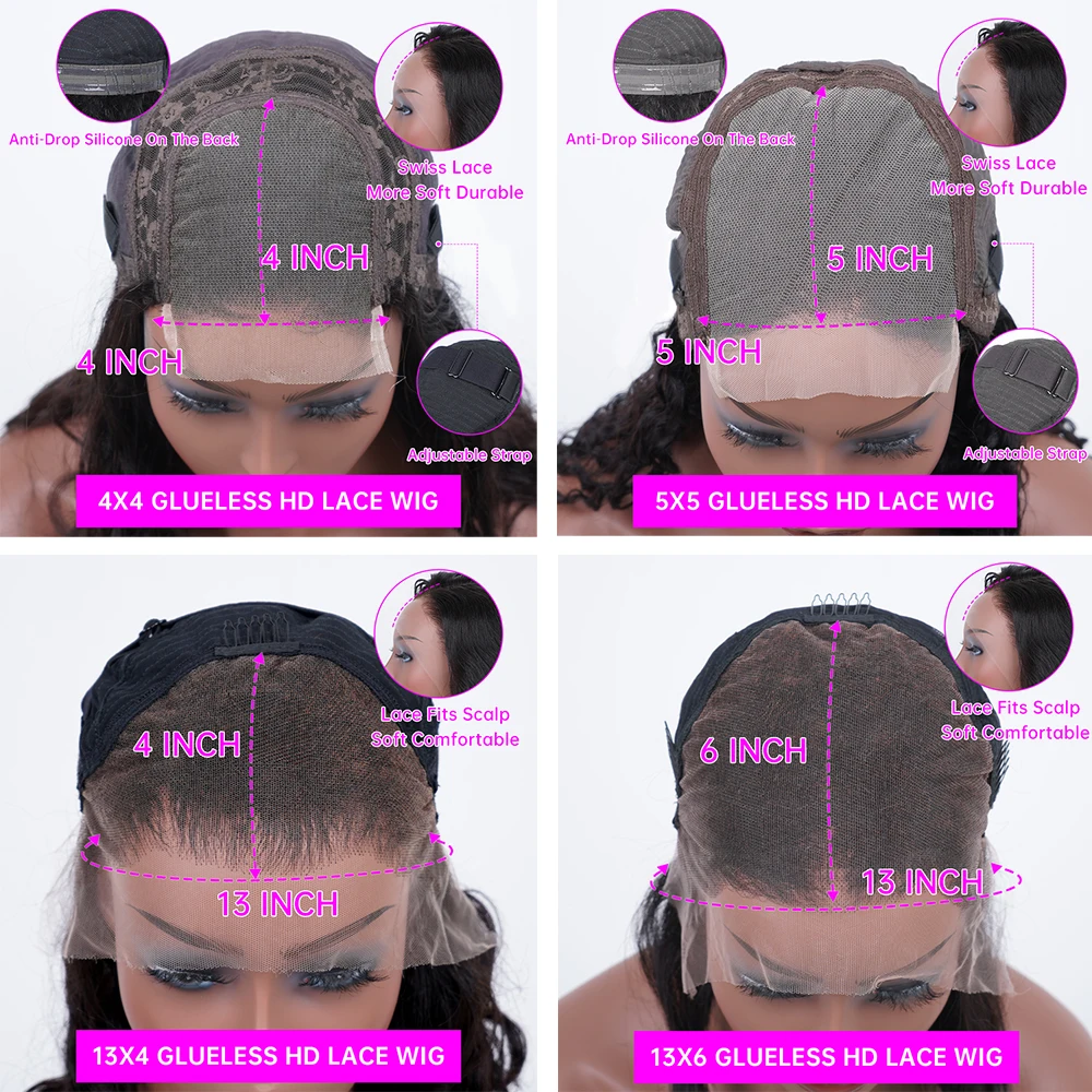 Peluca recta de hueso para mujer, cabello humano brasileño con encaje Frontal transparente, sin pegamento, 250 densidad, 13x4, 13x6, 360 HD