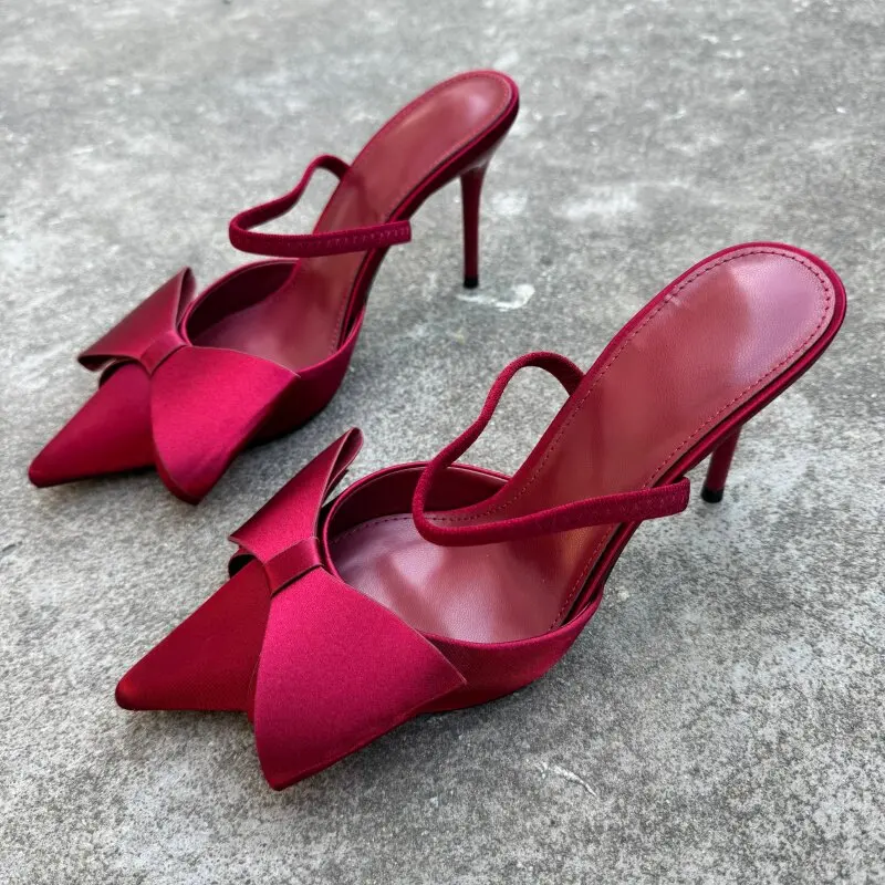 

Женские туфли-лодочки на шпильке с острым носком и бантом, новинка 2026 года, для создания эффектного образа