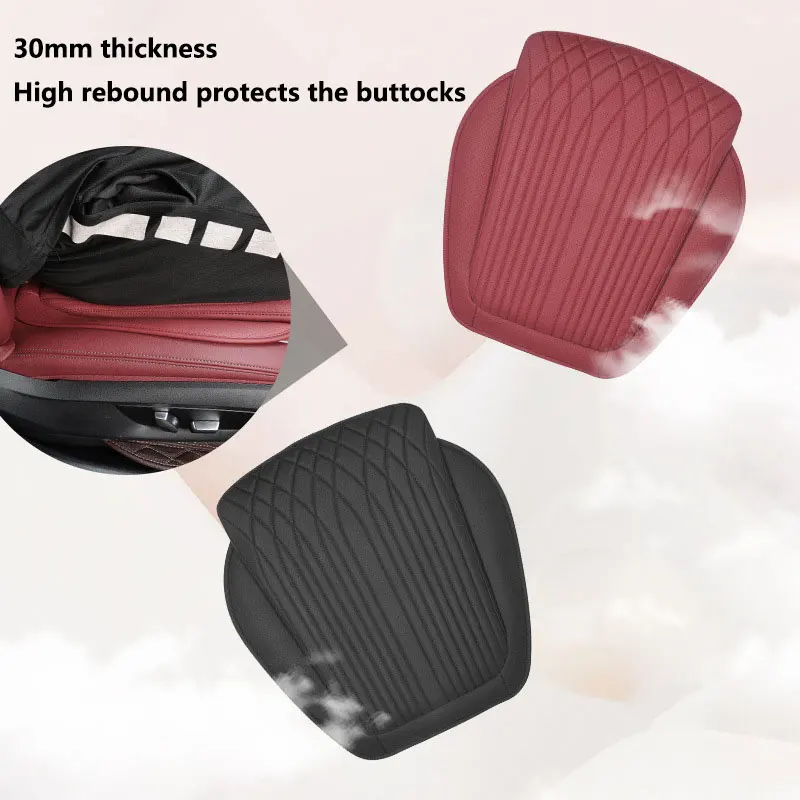 

Car Seat Cushion All Season Universal Nappa Leather Driver's Front Seat Protective Cover Integrated Breathable Rear Seat Cushion