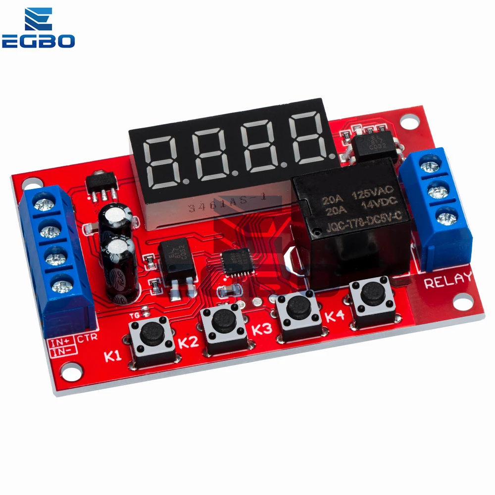 تيار مستمر 5 فولت 12 فولت 24 فولت 10A قابل للتعديل تأخير الوقت وحدة التتابع LED الرقمية توقيت التتابع الموقت تأخير الزناد التبديل الموقت التحكم التبديل