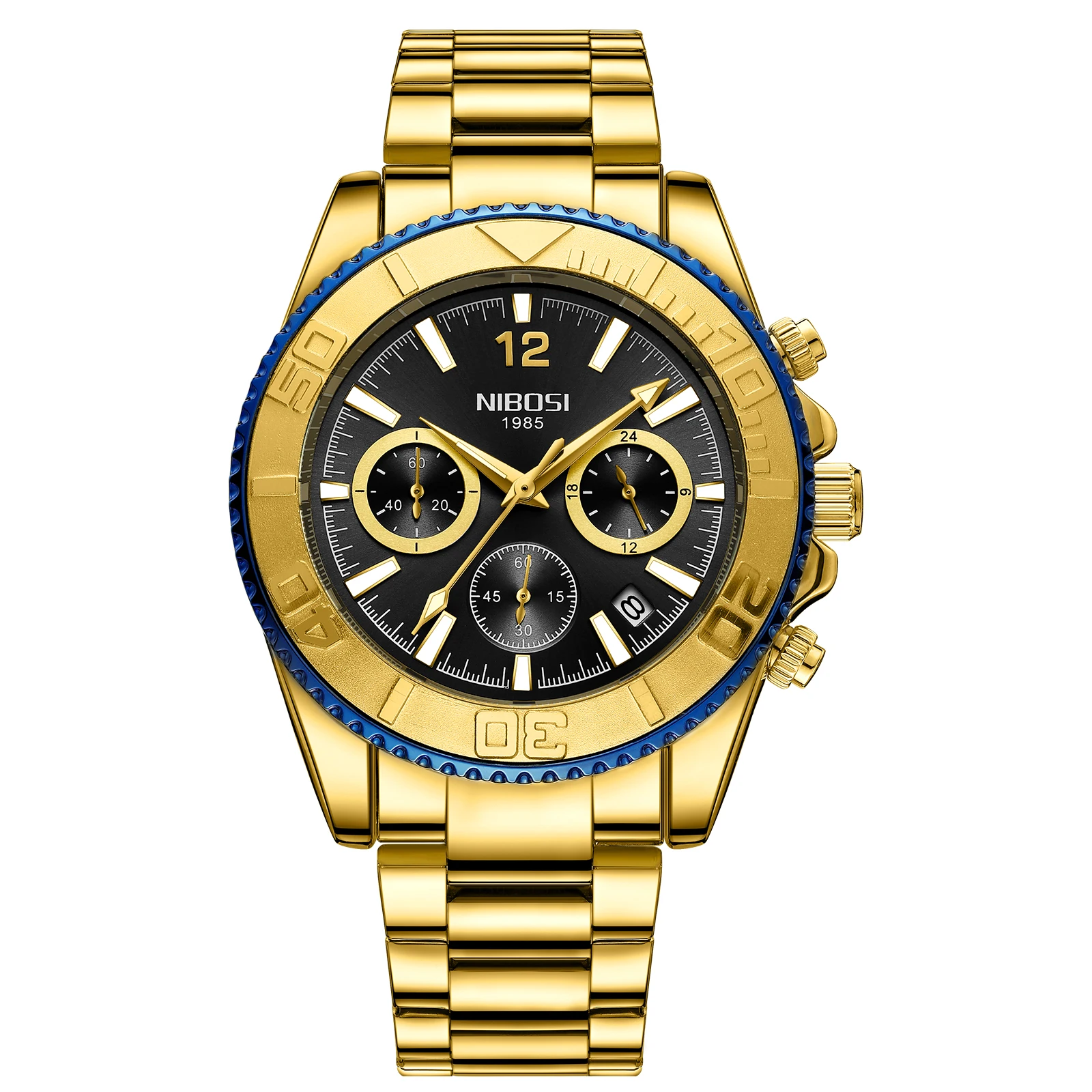 

NIBOSI Original Fashion Man Watch Luxury Waterproof Quartz Watch Stainless Steel Strap Automatic Date Mens Gifts Watches For Man