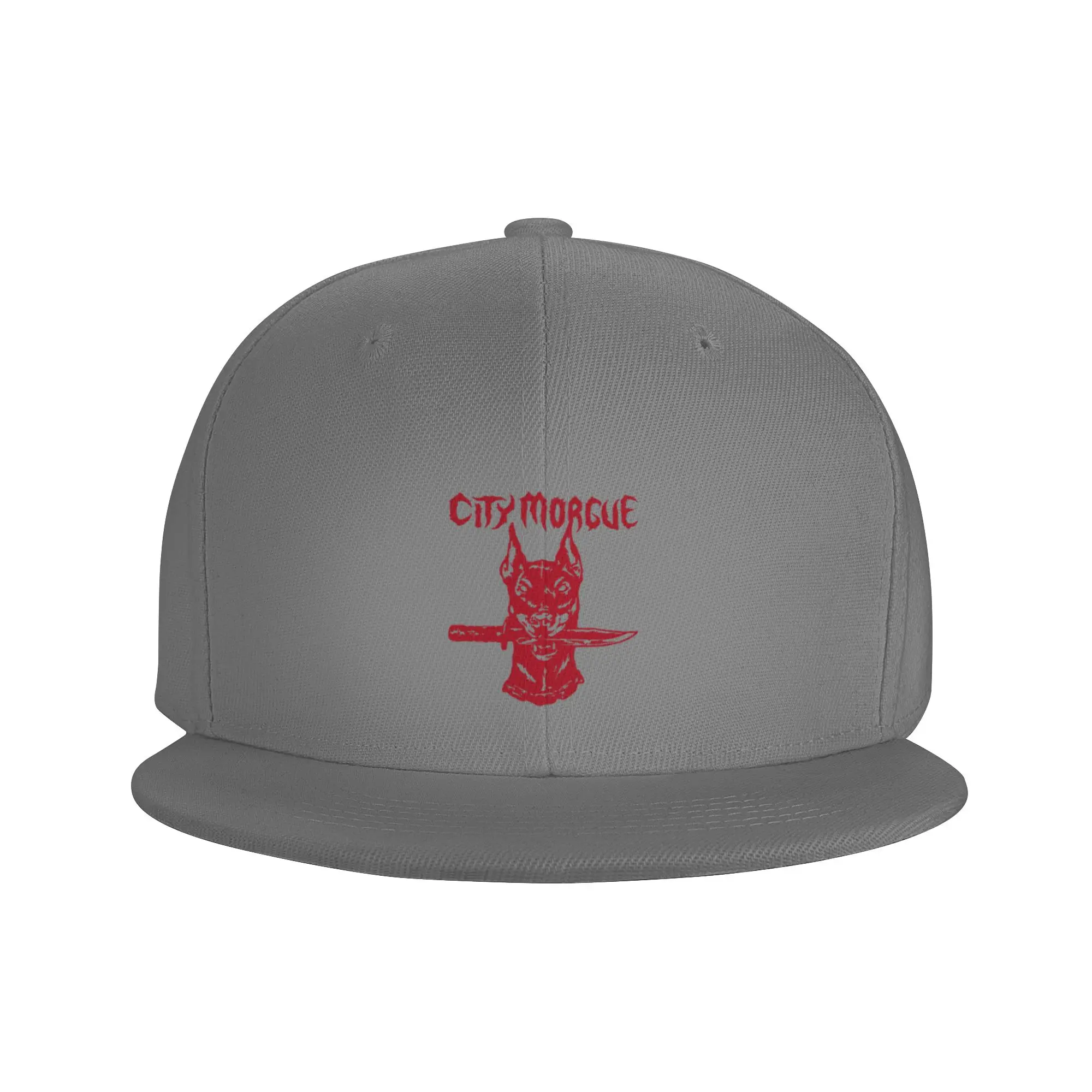 Fashion Red Dog and Knife Flat Brim Sun Hat  Denim Fabric Baseball Cap Summer Woman Hat
