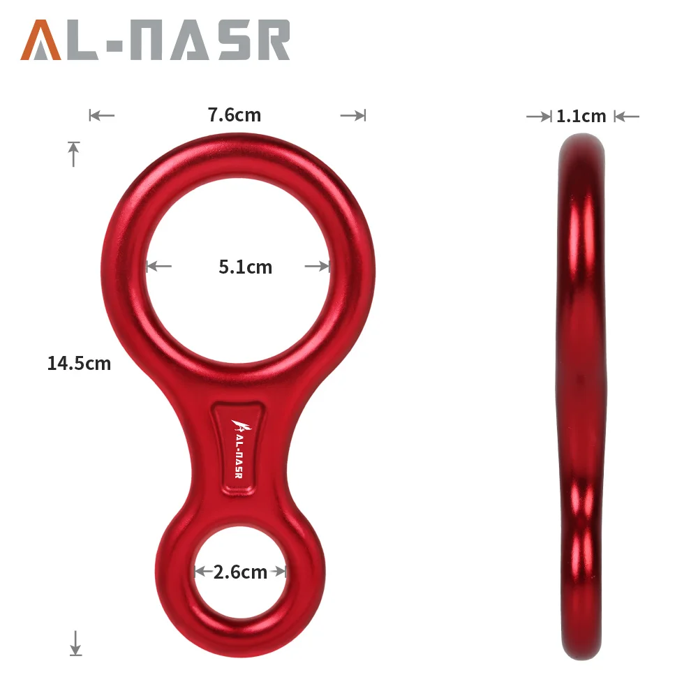 35KN Figure 8 Word Rope Descender Rock Climbing Descender Climbing Ring Downhill Eight Ring Gear Climbing Device Equipment