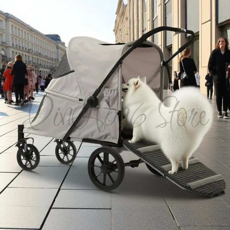 Smooth Rolling Large Pet Carrier Cart Climbing Wheel Design For Medium Large Dogs Outdoor Use