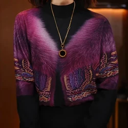 Autumn and Winter New Fashionable Western Printed Small Shirt Top Korean Edition Fashionable Luxury with Fleece Warm Base Coat