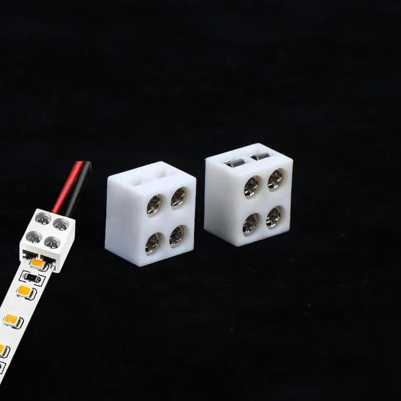 8mm 2Pin LED Strip Connectors No Soldering Screw Fixing 2/10Pcs Easy Install for Home Lighting DIY