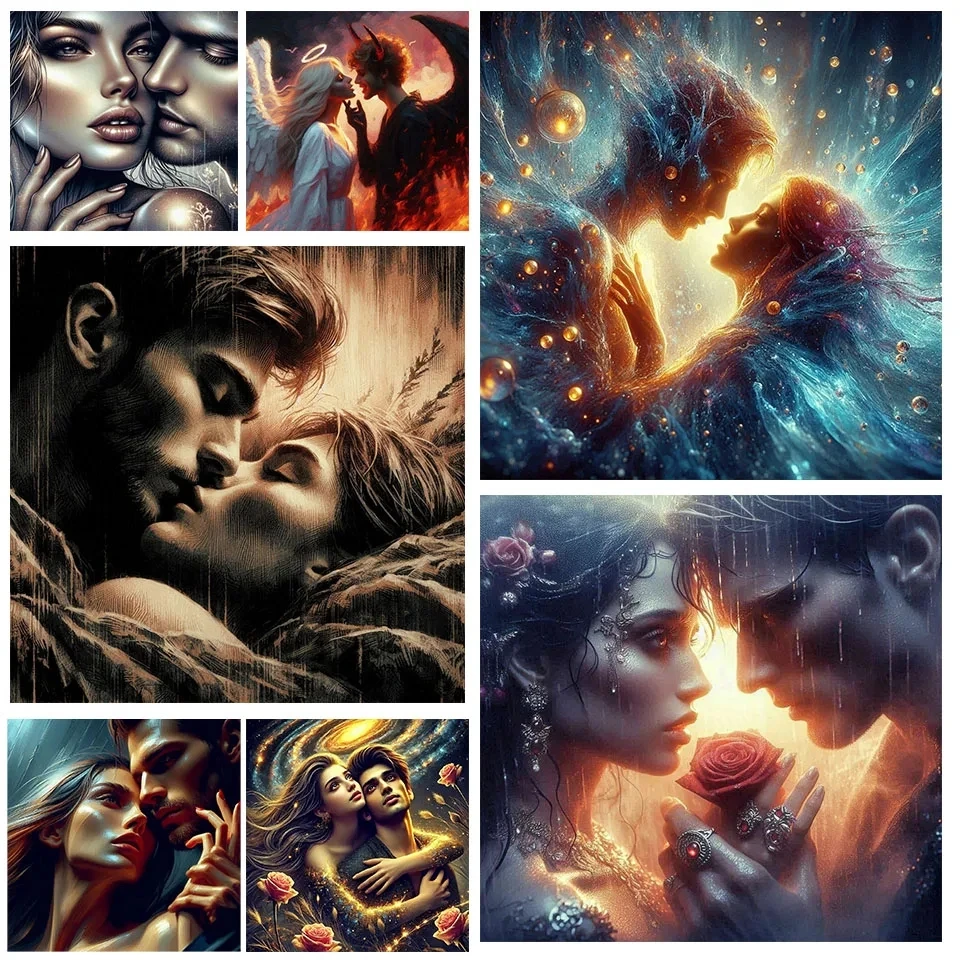 

5D алмазная живопись абстрактная пара портрет новые поступления Алмазная мозаика пейзаж искусство домашний декор Diy подарок горный хрусталь фотографии