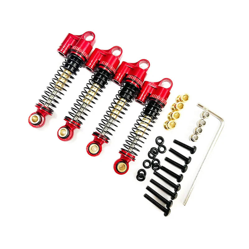 For FMS FCX24 Metal 43mm Shock Non Oil Oressure 1/24 RC Crawler Car Upgrades Parts Accessories,Red