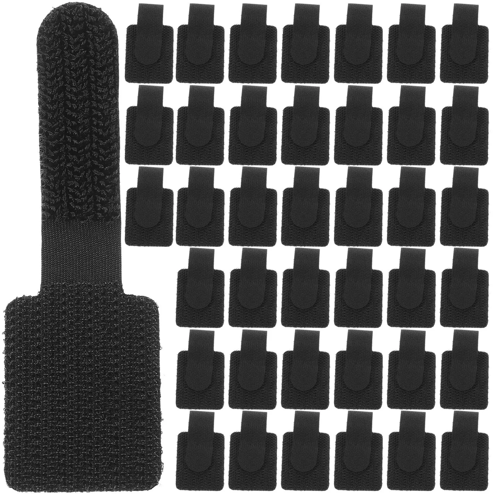 40Pcs Heavy Duty Cable Ties Hook Loop Self Stick Cord Organizer Straps Wear Resistant Nylon Fiber for Laptop Charger Data Cable