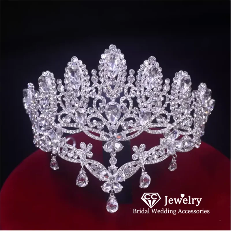 

CC Luxury Crown Women Accessories Wedding Headbands Engagement Hair Ornaments 100% Handmade Shining Crystal Tiaras Gifts AN470