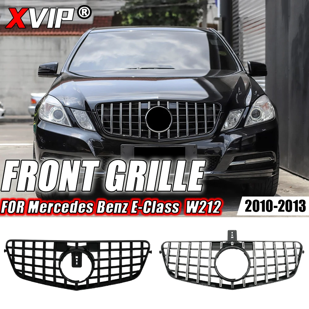 

XVIP Front Chrome Black Diamonds Style Front Bumper Grille For Mercedes Benz E W212 E250 E300 E350 E500 2010-2013 Racing Grilles