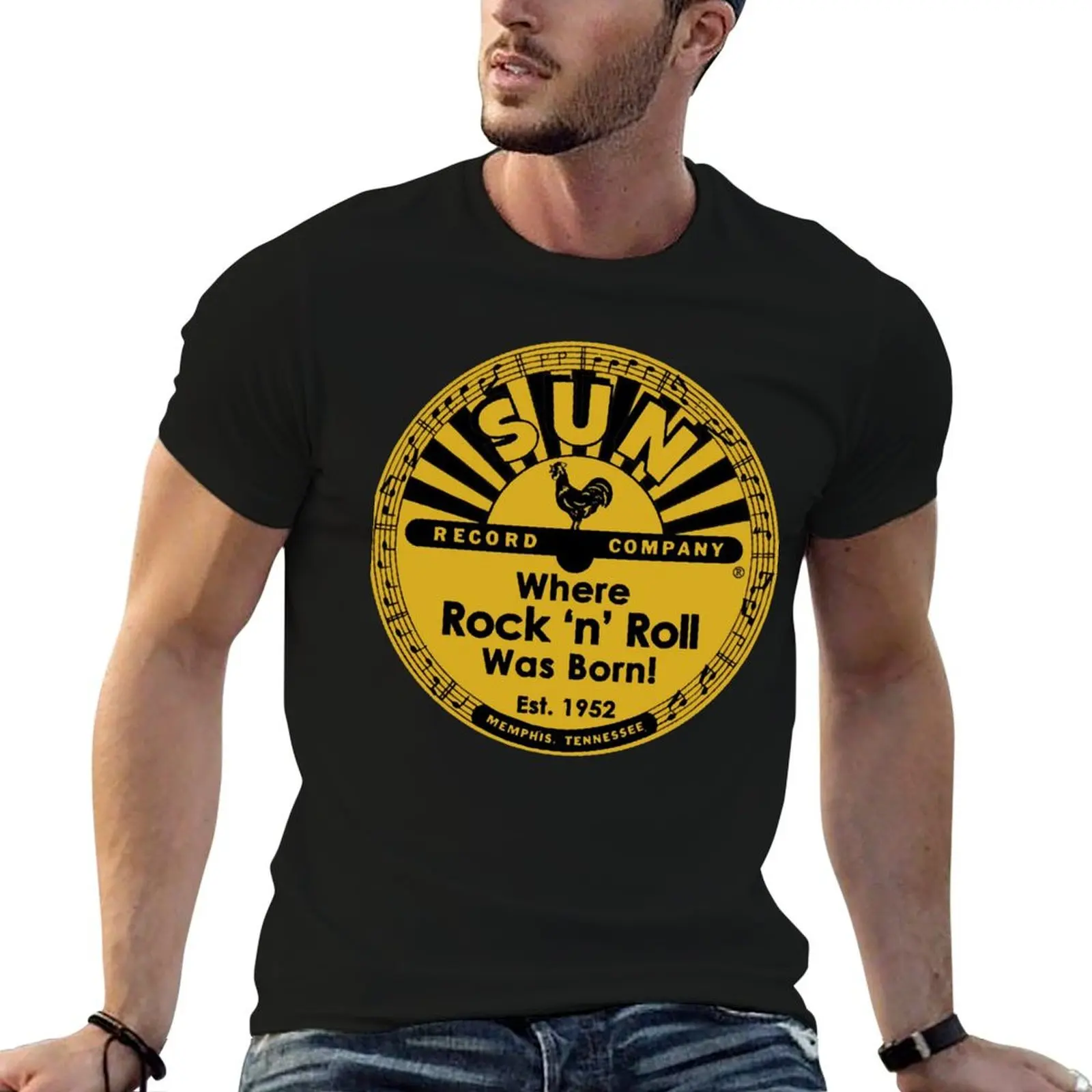 

Sun Records Logo T-Shirt man graphic t shirt cotton t shirts man 100% graphic t shirts for man T-Shirt