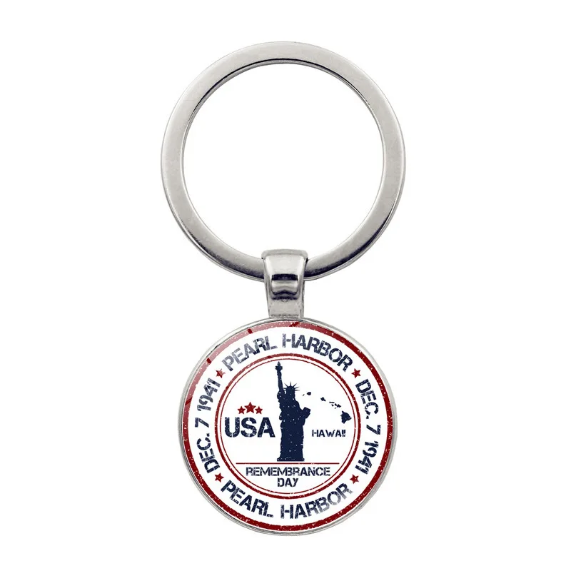 America Flag portachiavi statua della libertà figura USA portachiavi vetro circolare all\'ingrosso New York souvenir e accessori da viaggio