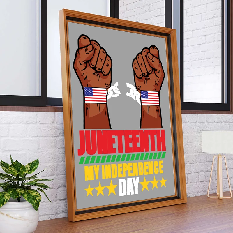 Juneteenth-pintura en lienzo con puños de historia negra del mi Día de la independencia, cuadro impreso HD para decoración del hogar y sala de estar, Cuad