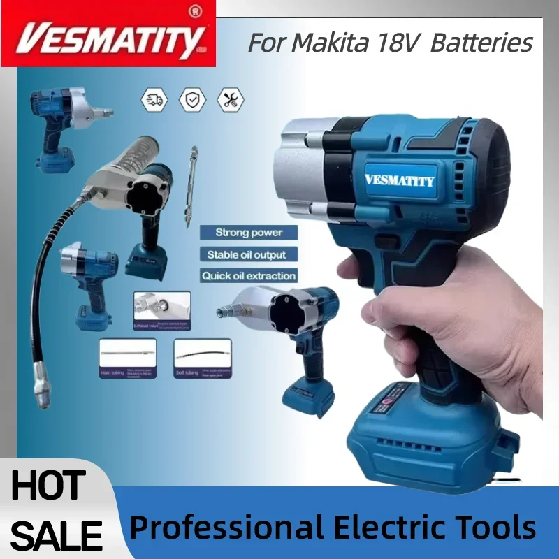 Electric Grease Gun Wireless Fully Automatic High-Pressure Excavator Specific Grease Gun For 18V-20VBattery