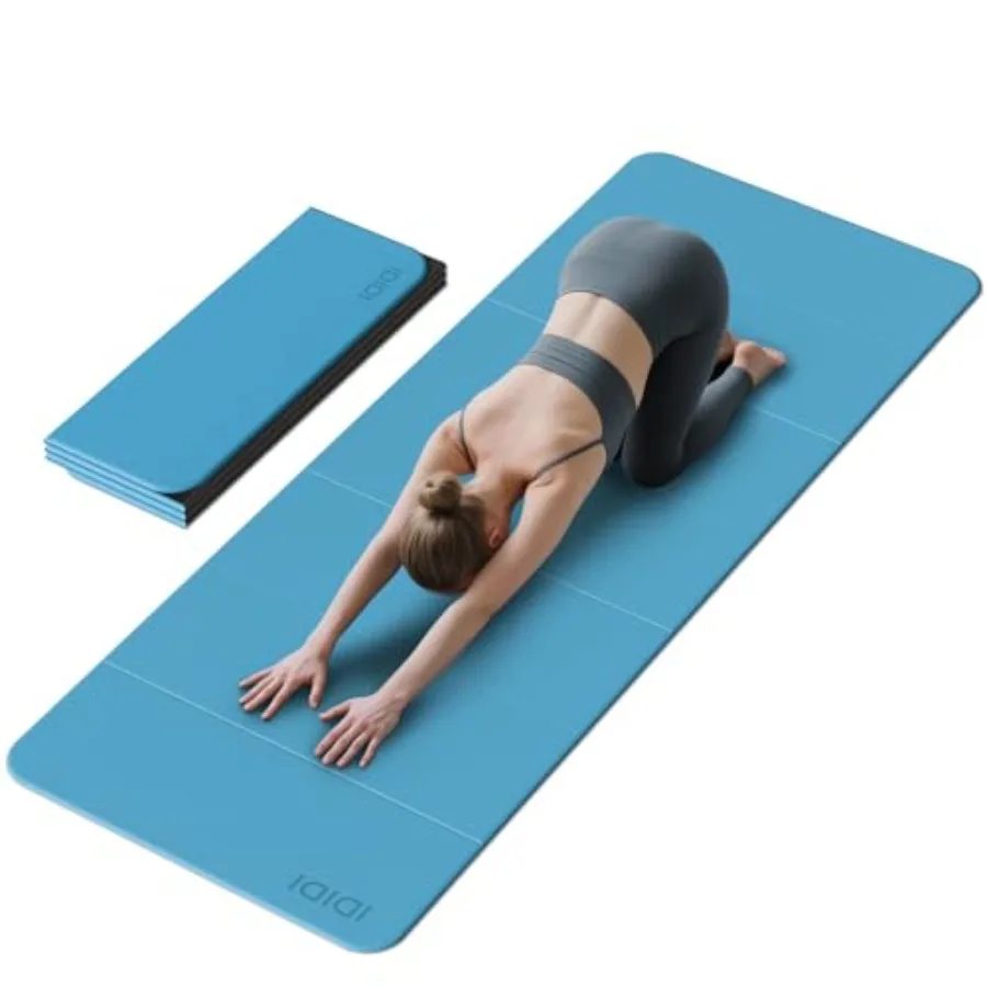 

Foldable Yoga Mat Extra Thick 8mm Large 74x31.5in Double-Sided Non Slip Lightweight Portable Fitness Mat for Home Studio Travel
