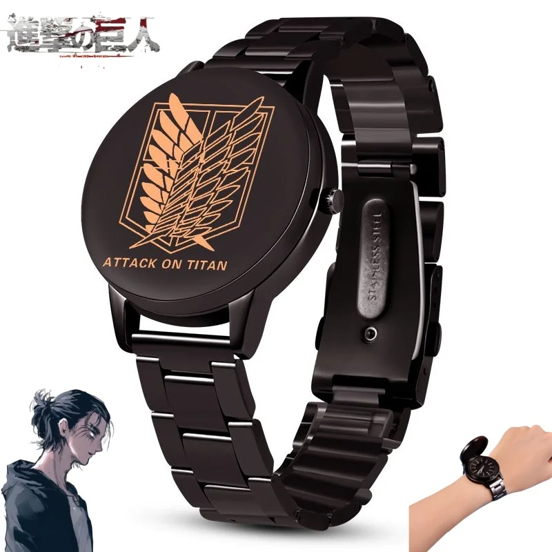 Attacco su Titano Erwin Smith Mikasa· Ackerman Anime Periferiche Orologi da cartone animato Studente Moda Orologi elettronici Regali di compleanno
